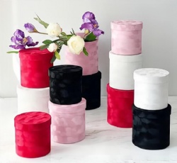 Factory Direct Sales Wedding Gift Box Velvet Flower Box Hug Bucket Three-Piece Flower Bucket Gift Box