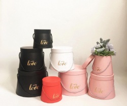 Red Flower Bouquet Box Round Flower Gift Arrangements Boxes for Home Decoration Wedding Birthday Cylindrical Flower Box