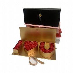 Wholesale Rectangle Rose Flower Bouquet Gift Box Valentine's Monther's Day Flower Packaging Box Empty I love You Flower Box
