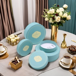 Custom Ramadan Round Chocolate Box Luxury Series Printed Boxes Your Gift Paper Round Chocolate Packaging Paper Boxes